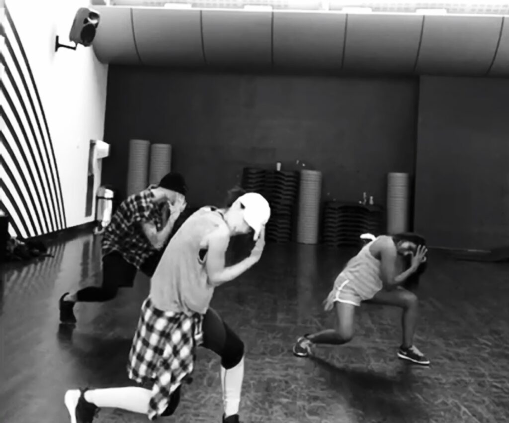 Thalia, Neon Fuel Dance, customising an old t shirt, old shirt round waste, baseball cap, swag,